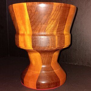 Handcrafted Wooden Turned Pedestal Bowl